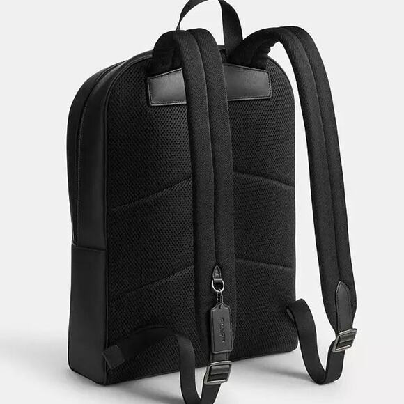 NWT Coach Men's Owen Backpack In Signature Canvas Gunmetal/Charcoal/Black CAJ90 - Picture 7 of 8